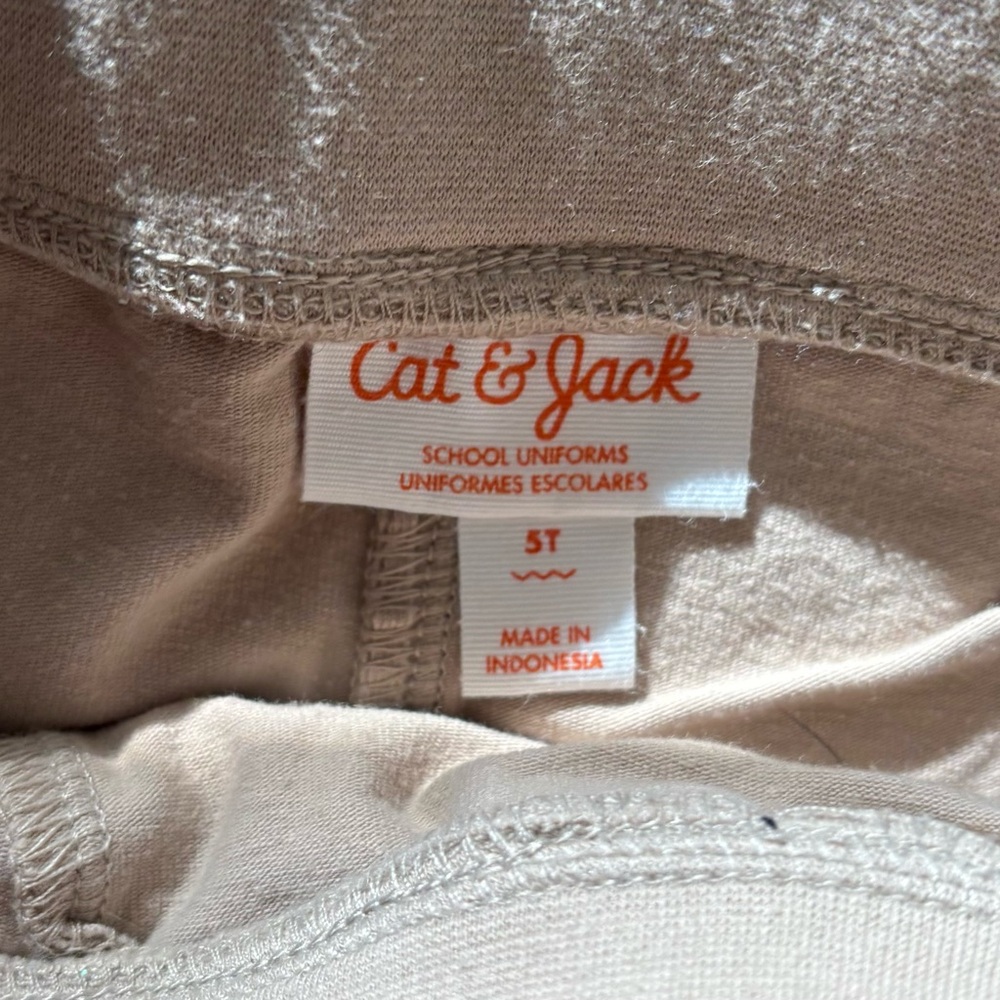 Cat & Jack Tan Skort Set with Polka Dot Bow - great for school uniform! - Picture 2 of 6